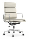 Soft Pad Chair EA 219, Poliert, Leder Standard snow, Plano weiß