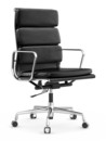 Soft Pad Chair EA 219, Verchromt, Leder Standard nero, Plano nero