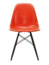 Eames Fiberglass Chair DSW, Eames red orange, Ahorn schwarz