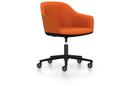 Softshell Chair auf Fünfsternfuß, Aluminium pulverbeschichtet basic dark, Plano, orange