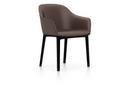Softshell Chair auf Vierbeinfuß, Basic dark, Leder (Standard), Kastanie