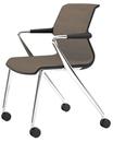 Unix Chair Vierbeinfuß mit Rollen, Silk Mesh mauve grau, Basic dark, Aluminium poliert