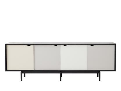 S1 Sideboard Schwarz lackiert - Creme/grau