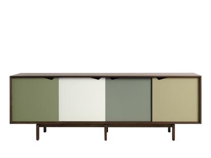 S1 Sideboard Walnuss geölt - Grün/grau