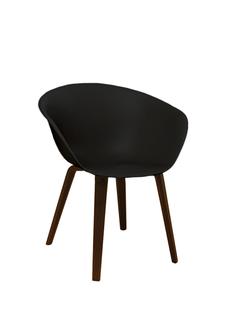 Duna 02 Wood Sitz schwarz + Gestell wengefarbig