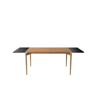 PURE Dining Table 140 x 85 cm|Eiche natur geölt|Mit 2 Erweiterungsplatten MDF schwarz (L 140-240 cm)