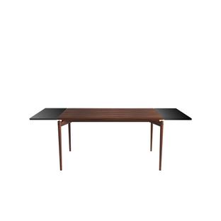 PURE Dining Table 140 x 85 cm|Walnuss geölt|Mit 2 Erweiterungsplatten MDF schwarz (L 140-240 cm)