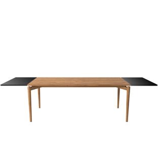 PURE Dining Table 190 x 85 cm|Eiche natur geölt|Mit 2 Erweiterungsplatten MDF schwarz (L 190-290 cm)