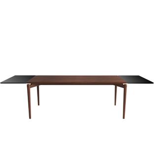 PURE Dining Table 190 x 85 cm|Walnuss geölt|Mit 2 Erweiterungsplatten MDF schwarz (L 190-290 cm)