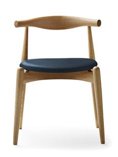 CH20 Elbow Chair Eiche geölt|Leder graublau