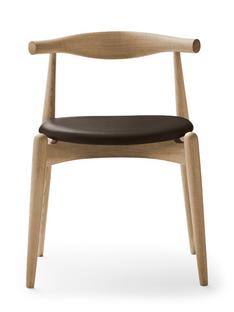 CH20 Elbow Chair Eiche geseift|Leder braun