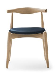 CH20 Elbow Chair Eiche Weißöl|Leder graublau