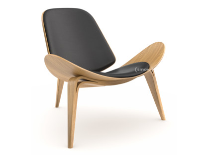 CH07 Shell Chair Eiche klar lackiert|Leder anthrazit