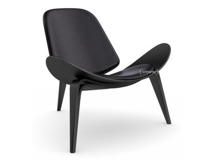 CH07 Shell Chair Eiche schwarz lackiert|Leder schwarz