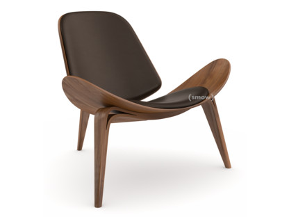 CH07 Shell Chair Nussbaum geölt|Leder braun