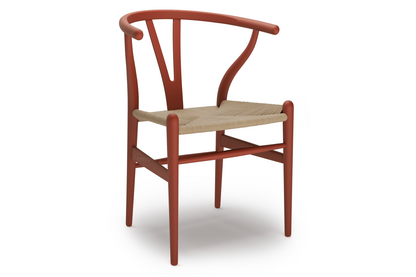 CH24 Wishbone Chair Soft Colours Soft Red