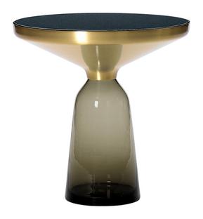 Bell Side Table Messing, klar lackiert|Quarz-grau