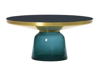 Bell Coffee Table Messing, klar lackiert|Montana-blau