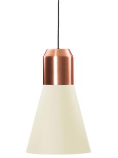 Bell Light Pendant Lamp Kupfer|Stoff weiß, H 35 x ø 32 cm