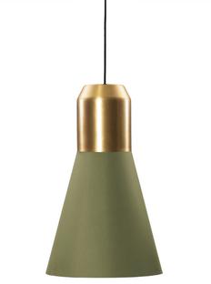 Bell Light Pendant Lamp Messing|Stoff grün, H 35 x ø 32 cm