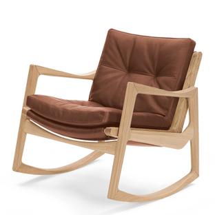 Euvira Rocking Chair Soft Eiche natur|Leder Classic cognac
