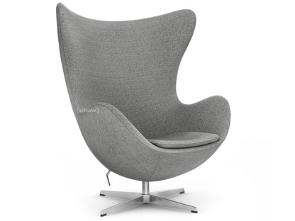 Egg Chair Hallingdal 65|130 - Grey|Satingebürstetes Aluminium|Ohne Fußhocker