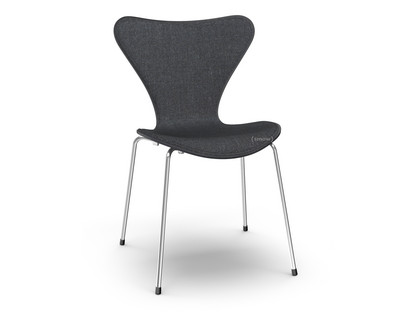 Serie 7 Stuhl mit Frontpolster Gefärbte Esche|Black|Remix 183 - Schwarz|Chrome