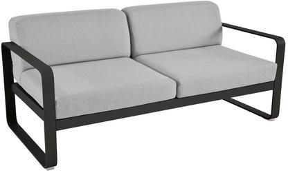 Bellevie 2-Sitzer-Sofa Flanellgrau|Lakritz