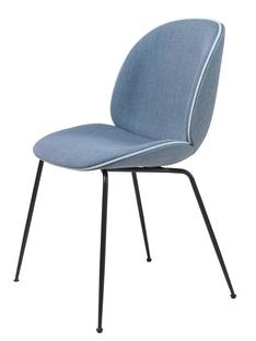 Beetle Dining Chair mit Polsterung Jeansblau / Mattschwarz