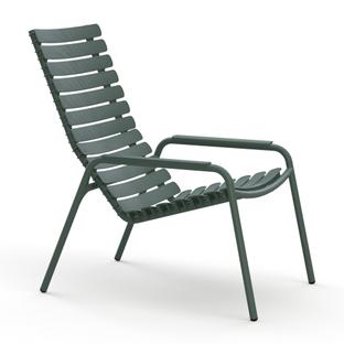ReCLIPS Lounge Chair Olive Green|Aluminium-Armlehnen