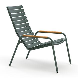 ReCLIPS Lounge Chair Olive Green|Bambus-Armlehnen