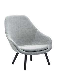About A Lounge Chair High AAL 92 Hallingdal - hellgrau|Eiche schwarz lackiert|Mit Sitzkissen