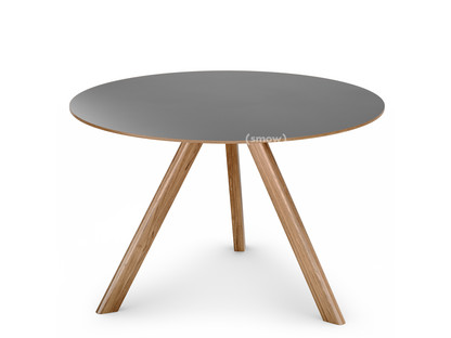 Copenhague Round Table CPH20 Ø 120 x H 74|Eiche lackiert|Linoleum grau