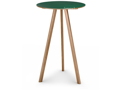 Copenhague Round Table CPH20 Ø 70 x H 105|Eiche lackiert|Linoleum grün