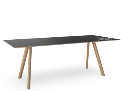 Copenhague Table CPH30 L 200 x B 90 x H 74|Eiche lackiert|Linoleum schwarz