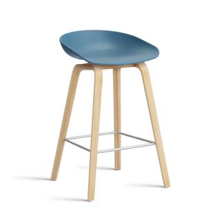 About A Stool AAS 32 Küchenvariante: Sitzhöhe 64 cm|Eiche geseift|Azure blue 2.0