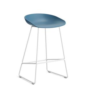 About A Stool AAS 38 Küchenvariante: Sitzhöhe 64 cm|Stahl pulverbeschichtet weiß|Azure blue 2.0