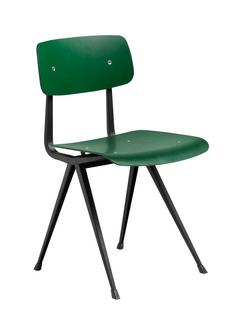 Result Chair Eiche dunkelgrün lackiert|Stahl pulverbeschichtet schwarz