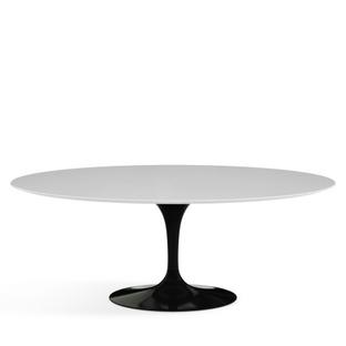 Saarinen Esstisch oval L 198 cm x  B 121 cm|schwarz|Laminat weiß