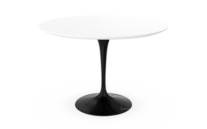 Saarinen Esstisch rund 107 cm|schwarz|Laminat weiß