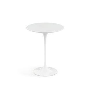 Saarinen Beistelltisch rund 41 cm|weiß|Laminat weiß