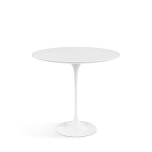 Saarinen Beistelltisch oval weiß|Laminat weiß