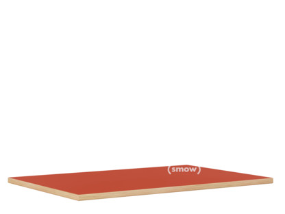 Tischplatte für Eiermann Tischgestelle Linoleum salsarot (Forbo 4164) mit Eichekante|160 x 80 cm