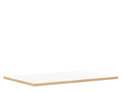 Tischplatte für Eiermann Tischgestelle Melamin weiß mit Eichekante|100 x 60 cm