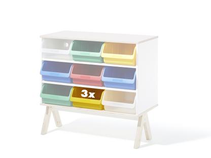 3er Set Kunststoffboxen für Famille Garage (groß) gelb