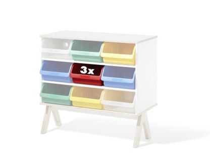3er Set Kunststoffboxen für Famille Garage (groß) rot