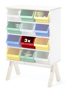 3er Set Kunststoffboxen für Famille Garage (klein) rot