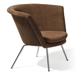 H57 Sessel Verchromt|Veloursleder|Mocca