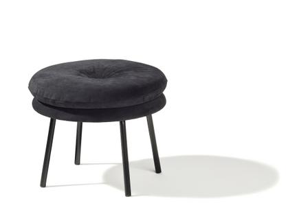 Hocker Little Tom 2-lagig|Veloursleder schwarz