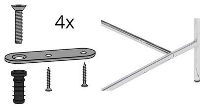 Befestigungslasche für Eiermann 3 Tischbock - 4er Set Edelstahl